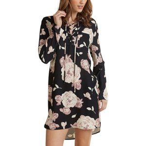 MUD PIE Kinsley Black Floral Lace Up Dress S